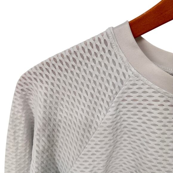KORAL Sofia Mesh Long-Sleeve Pullover Top in White // XS - Picture 4 of 13
